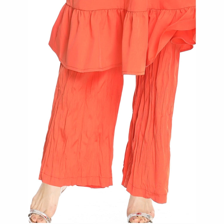 Dress Suit National Style Wide Leg Pants Two Piece Set