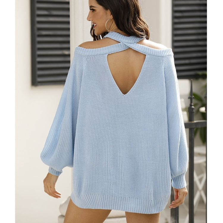 Round-neck Strapless Heart Hollowing Knit Sweater Reluova