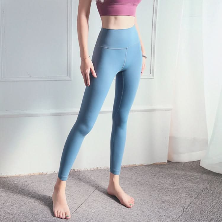 Skin Friendly And Nude Fashion Yoga Pants High Waist, Abdomen And Hip Lifting Fitness Pants (Color:Plum Size:S) Reluova