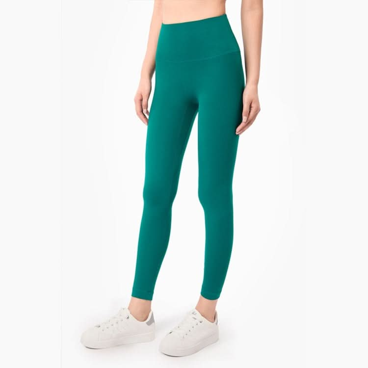 No Embarrassment Tight Pants Fitness Pants Fan Tail Leaf Peach Hip High Waist Nude Yoga Pants (Color:Black Size:L) Reluova