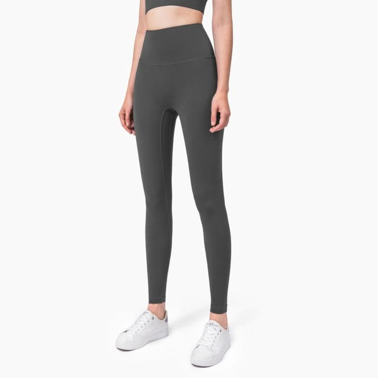 High Waist Anti Flanging Yoga Pants No Embarrassment One Piece Hip Lifting Peach Pants (Color:Ink Blue Size:XL) Reluova