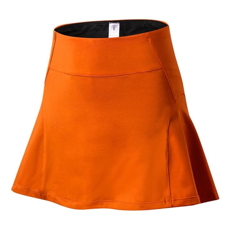 High Waist Yoga Fitness Fast Dry Skirt (Color:Orange Size:XXL)