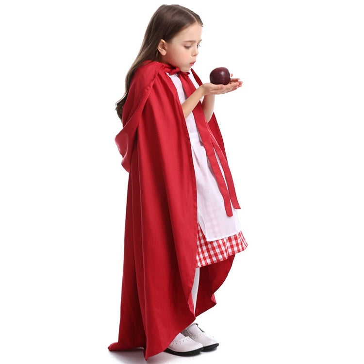 Little Red Riding Hood Parent Child Fairy Tale Drama Performance Costume Little Red Riding Hood Dress Little Maid Two Dress Halloween Costume (Color:Cape+Maid Size:L) My Store