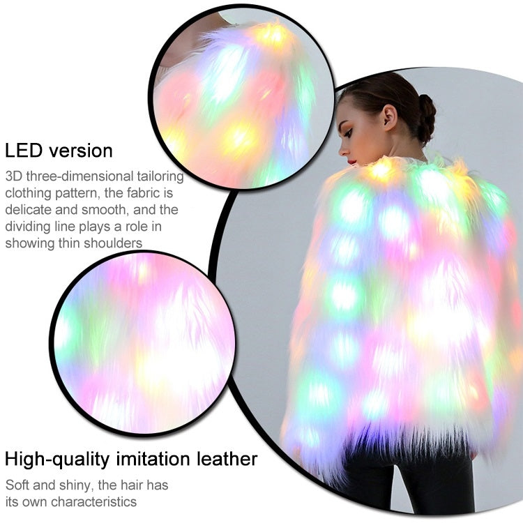 Cosplay Costumes Christmas And Halloween Night Costumes LED Colored Lights Show Clothes (Color:White With Light Size:XXXXL) My Store