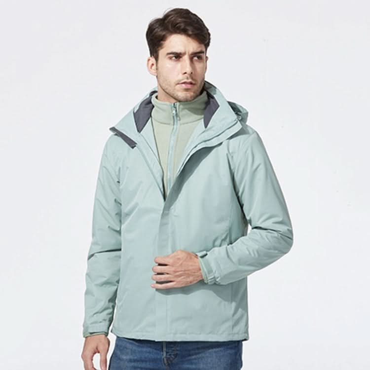 Mens Detachable Two Piece Warm, Waterproof And Breathable Couples Stormsuit (Color:Gentleman Grey Size:XXXXL), Series 2 Reluova