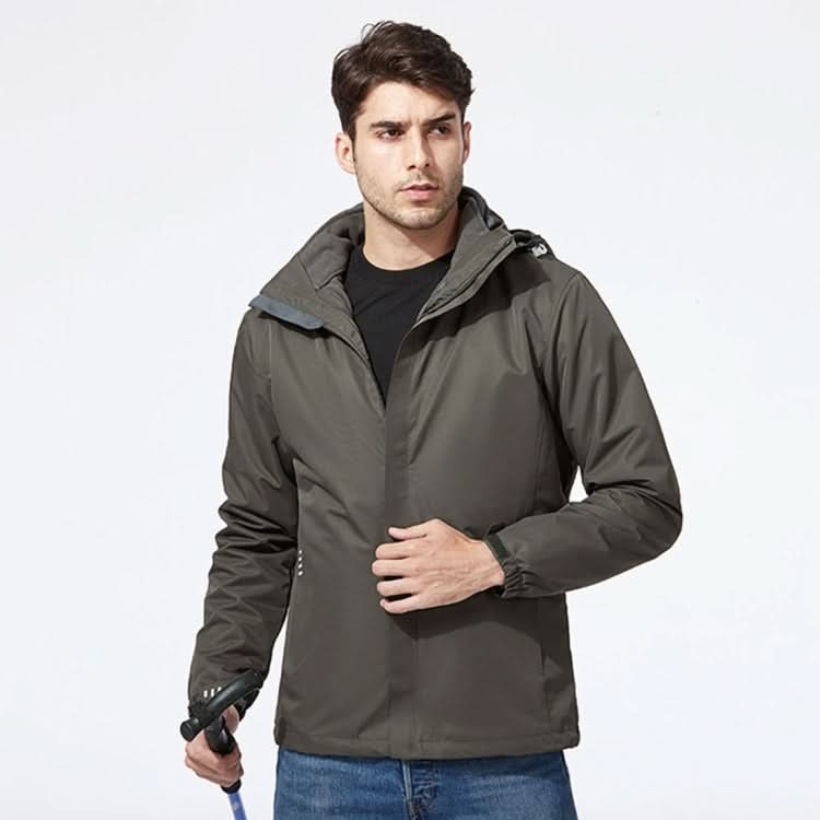 Mens Detachable Two Piece Warm, Waterproof And Breathable Couples Stormsuit (Color:Gentleman Grey Size:XXXXL), Series 2 Reluova