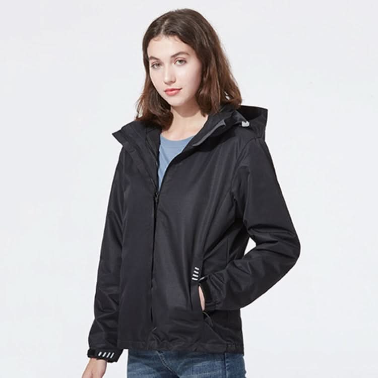 Ladys Detachable Two Piece Warm, Waterproof And Breathable Couples Stormsuit (Color:Fog Blue Size:XXXXL) Reluova