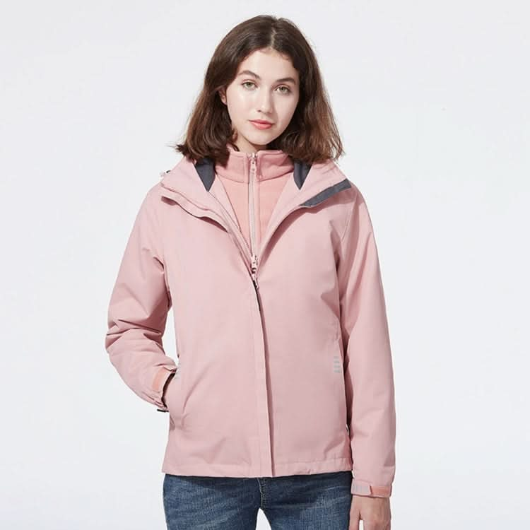 Ladys Detachable Two Piece Warm, Waterproof And Breathable Couples Stormsuit (Color:Fog Blue Size:XXXXL) Reluova