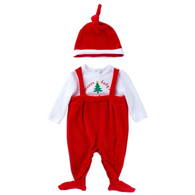 Baby Christmas Clothes One-piece Romper Thicken Plus Velvet Long-sleeved One-piece Reluova