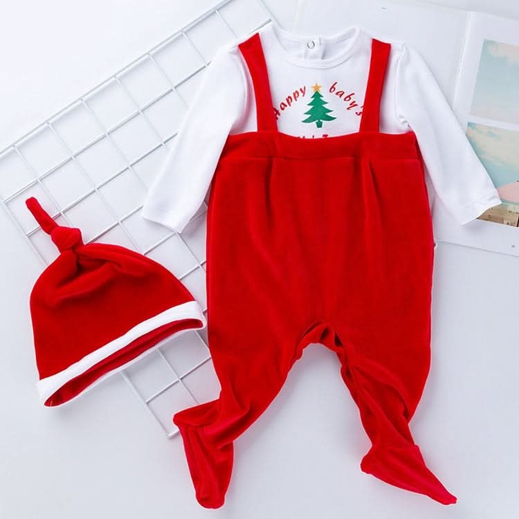 Baby Christmas Clothes One-piece Romper Thicken Plus Velvet Long-sleeved One-piece Reluova