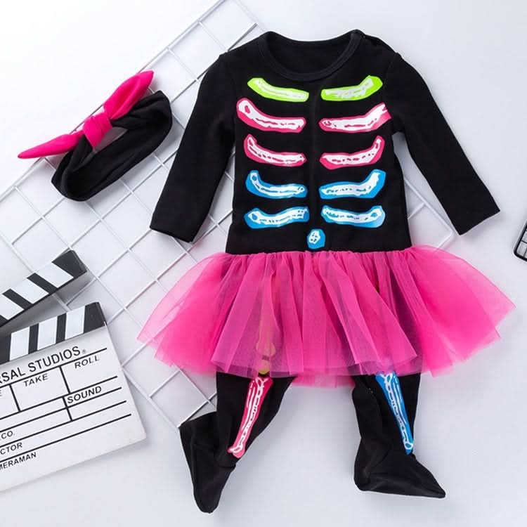 Halloween Long-sleeved Skull Costume Childrens Clothing Infant Baby Clothes One-piece Group Costume Reluova