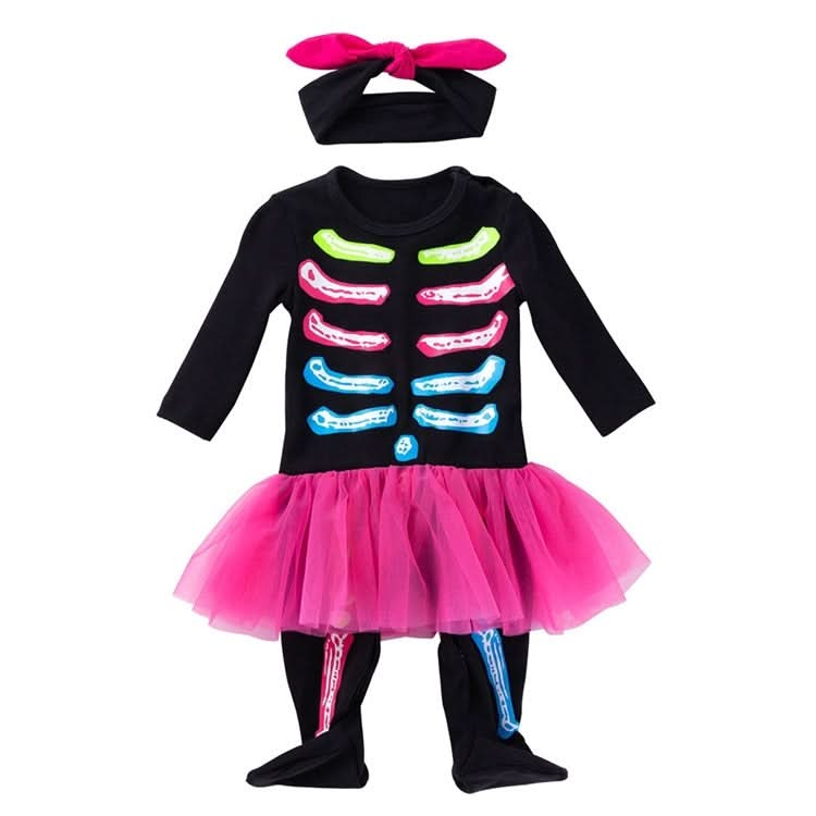 Halloween Long-sleeved Skull Costume Childrens Clothing Infant Baby Clothes One-piece Group Costume Reluova