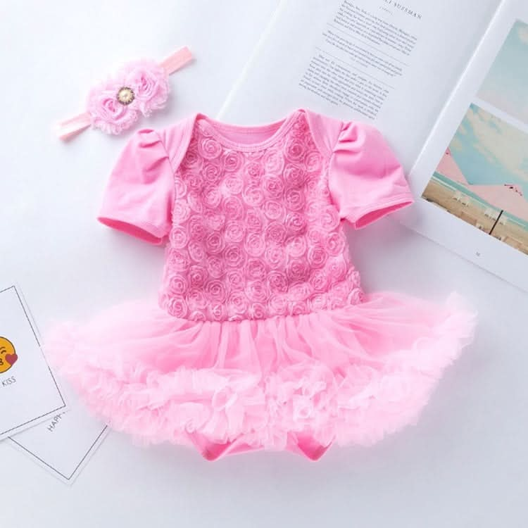 Compound Rose Dress Two-piece Baby Romper Tutu Skirt Reluova