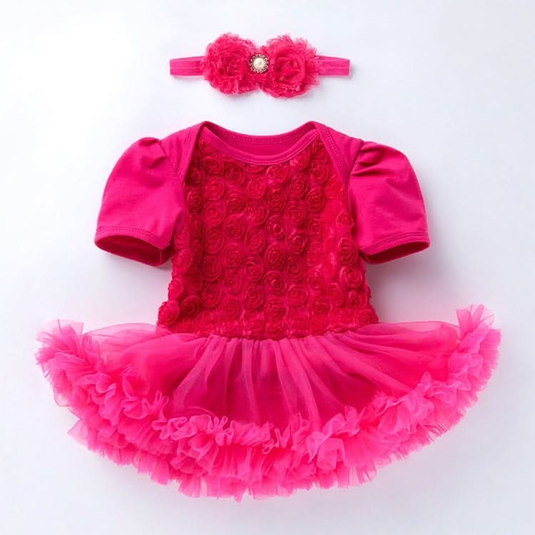 Compound Rose Dress Two-piece Baby Romper Tutu Skirt Reluova