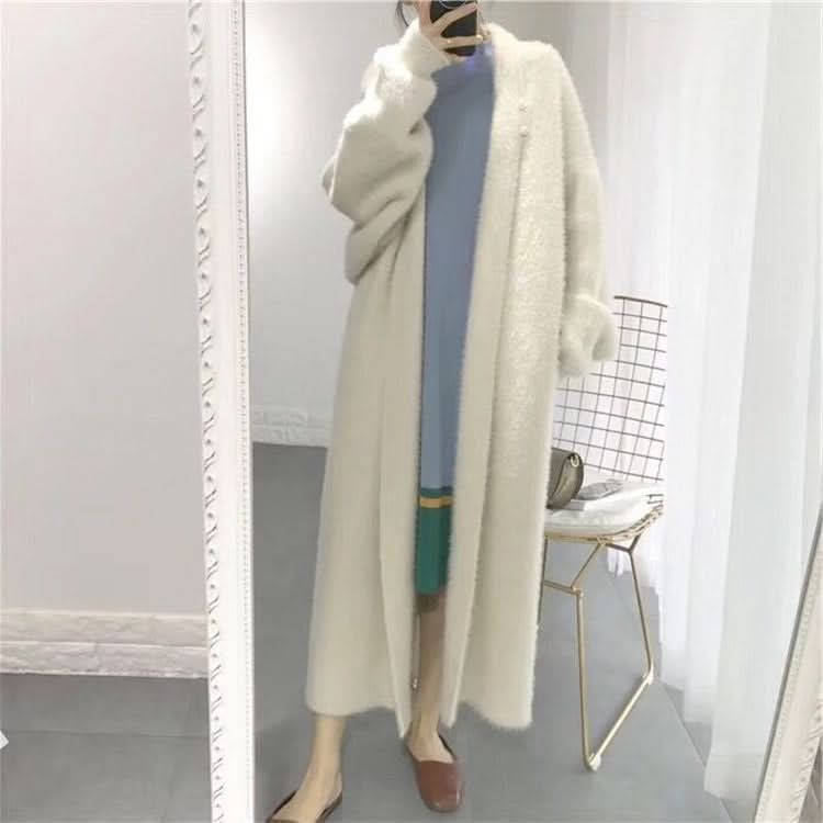 Loose Bat Plus Size Thickened Nightgown Women Knitted Cardigan Sweater Coat Reluova