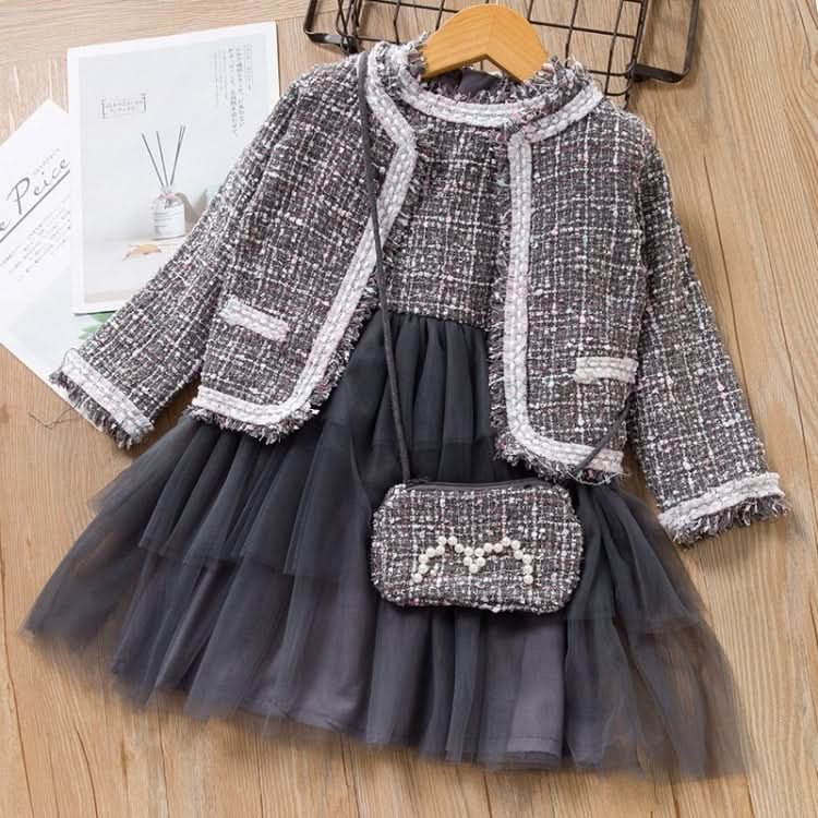 Girls Little Fragrance Princess Dress Three-piece Suit Reluova