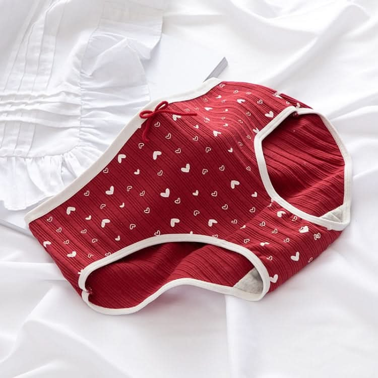 Cotton Mid-waist Love Strawberry Ladies Briefs Reluova