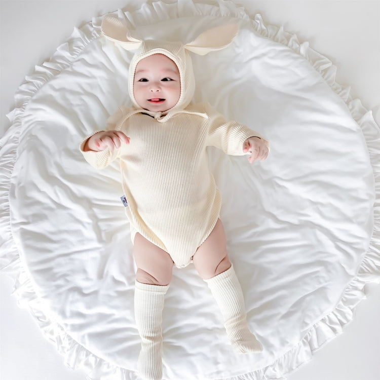 3 in 1 Autumn Baby Rabbit Shaped Cotton Pit Strip Lycra Romper with Hat & Socks Set-Reluova