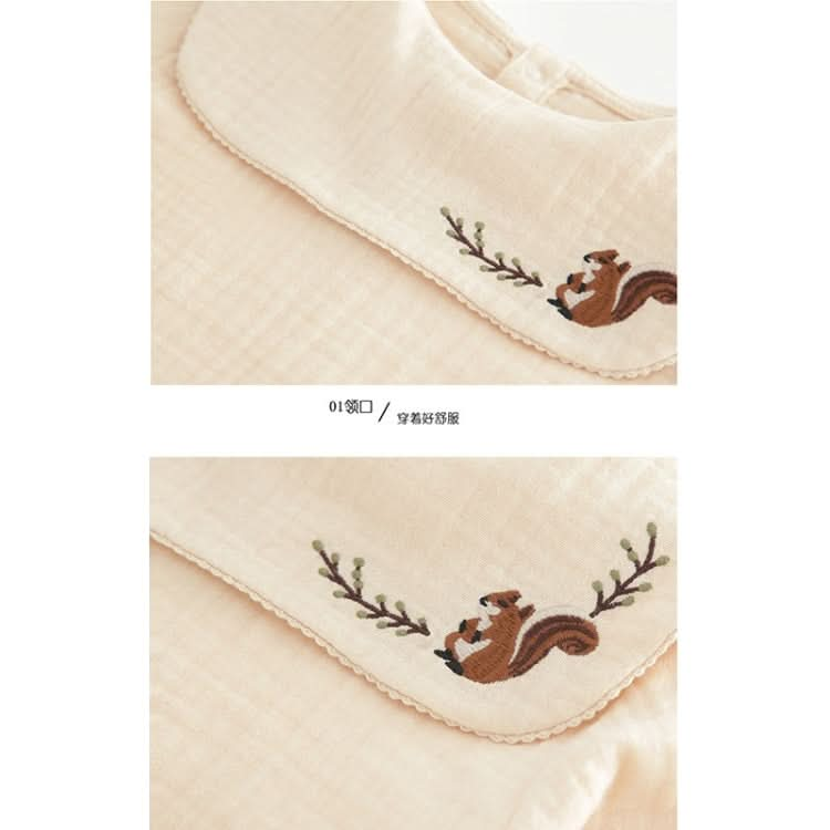 Autumn Baby Squirrel Embroidered Pattern Cotton Triangle Romper Reluova