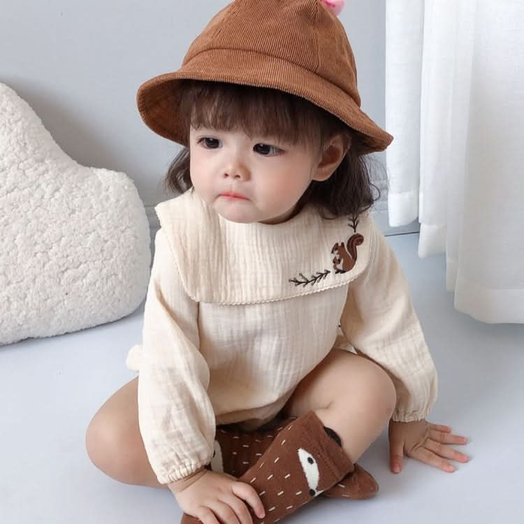 Autumn Baby Squirrel Embroidered Pattern Cotton Triangle Romper Reluova