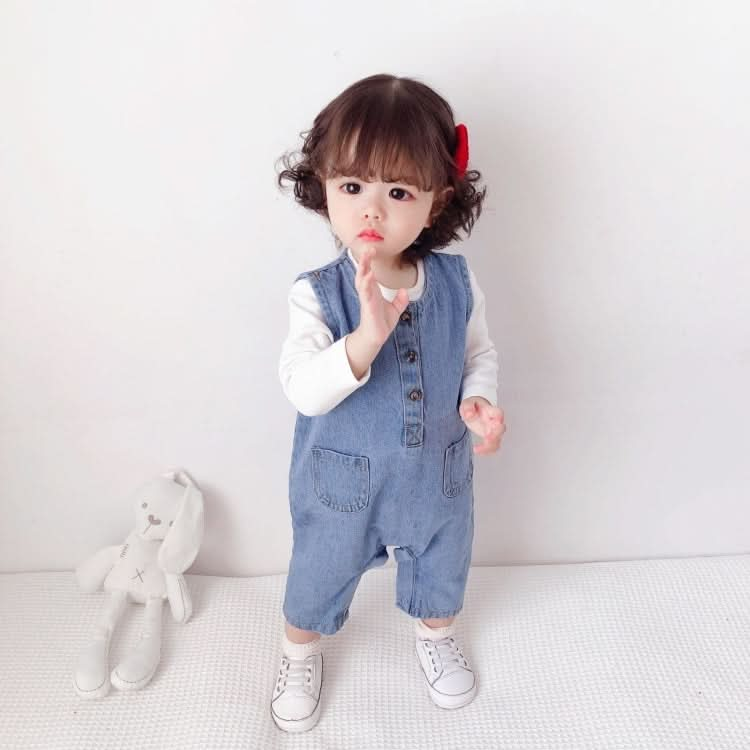 Children Soft Denim Jumpsuit Outing Romper Reluova