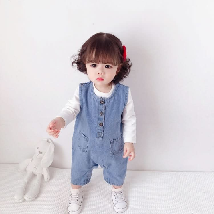 Children Soft Denim Jumpsuit Outing Romper Reluova