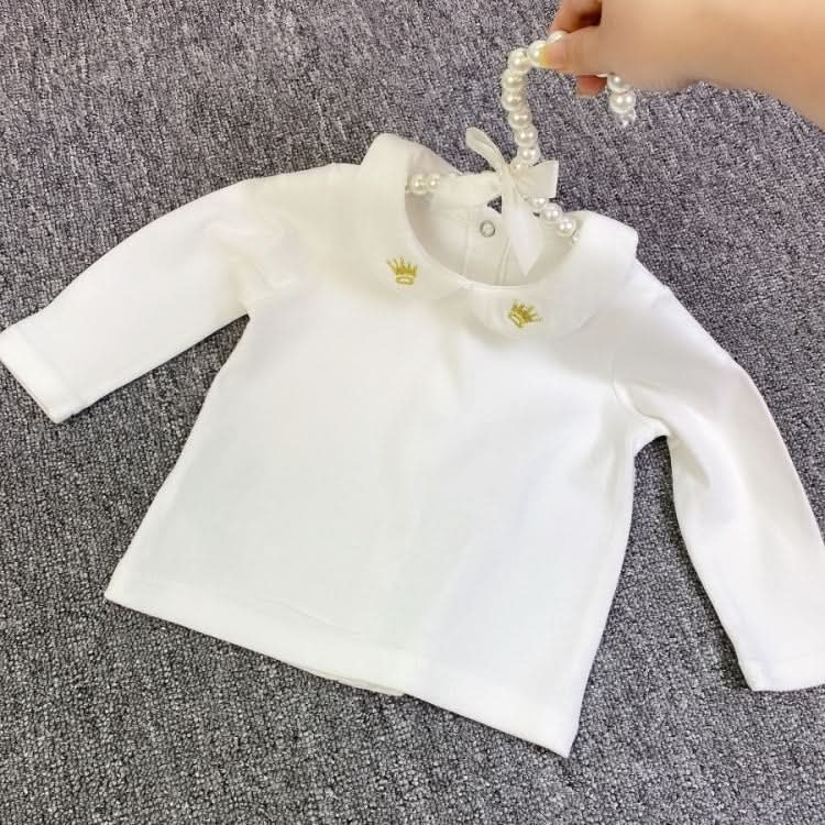 Baby Girl Embroidery Pattern Small Lapel Bottoming Shirt Long Sleeve T-shirt Reluova