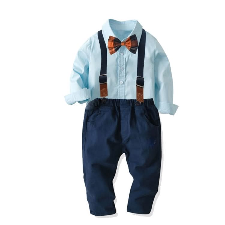 Boys Cotton Long-sleeved Shirt + Suspenders Trousers Suit Reluova