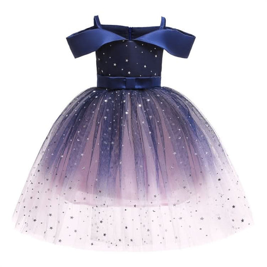 Girls One-shoulder Sequined Tutu Dress Reluova