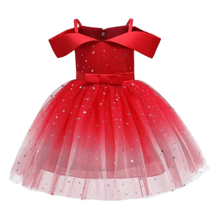 Girls One-shoulder Sequined Tutu Dress Reluova