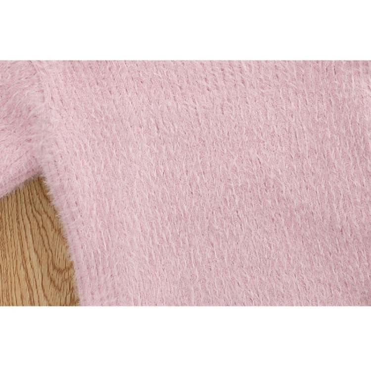 Letter Pattern Imitation Mink Velvet Children Turtleneck Knitted Sweater Reluova