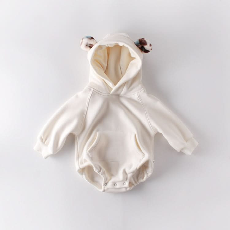 Newborn Clothes Plus Fleece Hooded Romper Romper Reluova