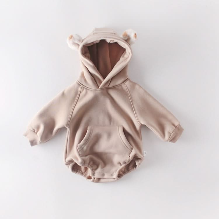 Newborn Clothes Plus Fleece Hooded Romper Romper Reluova