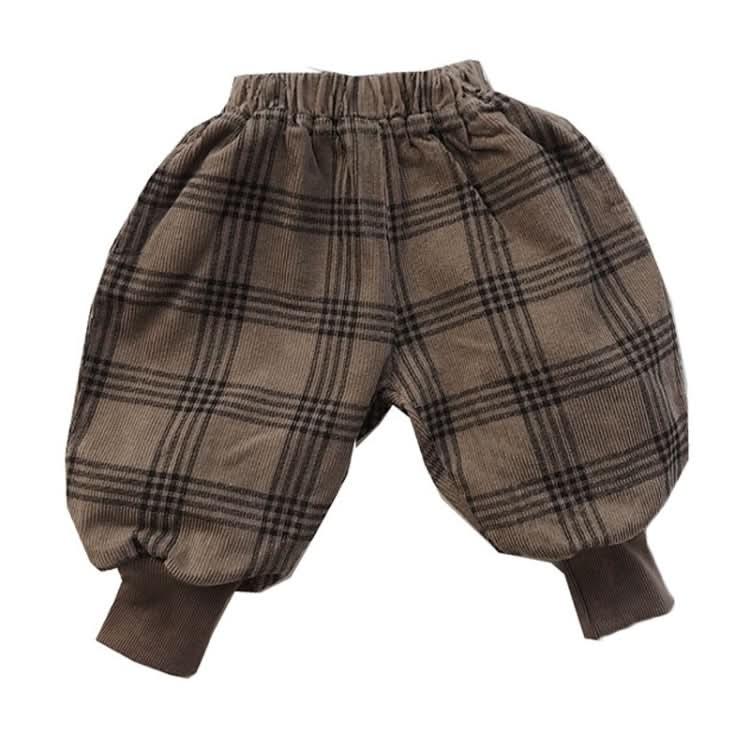 Childrens Plaid And Velvet Bloomers And Drawstring Pants Reluova