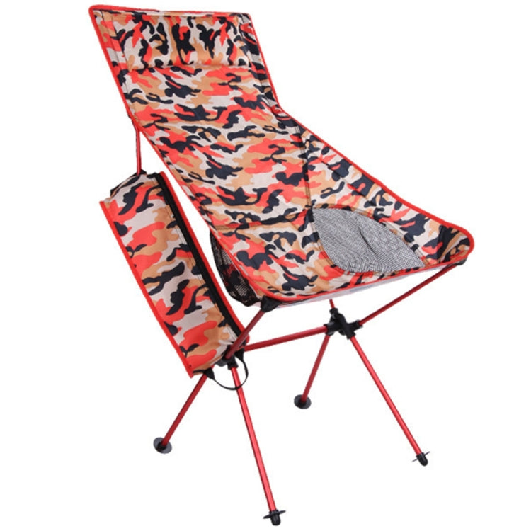 Outdoor Portable Camouflage Folding Camping Chair Light Fishing Beach Chair Aviation Aluminum Alloy Backrest Recliner Reluova