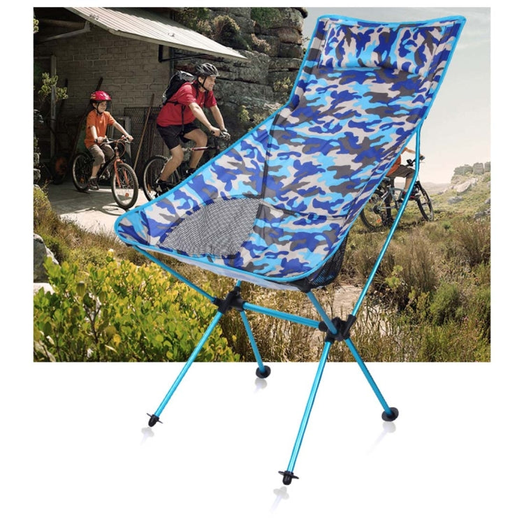 Outdoor Portable Camouflage Folding Camping Chair Light Fishing Beach Chair Aviation Aluminum Alloy Backrest Recliner Reluova