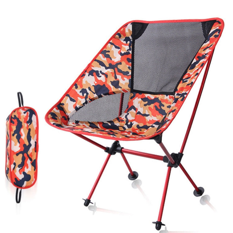 Outdoor Camouflage Portable Folding Camping Chair Light Fishing Beach Chair Aviation Aluminum Alloy Backrest Recliner Reluova