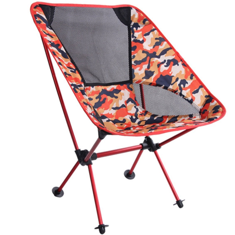 Outdoor Camouflage Portable Folding Camping Chair Light Fishing Beach Chair Aviation Aluminum Alloy Backrest Recliner