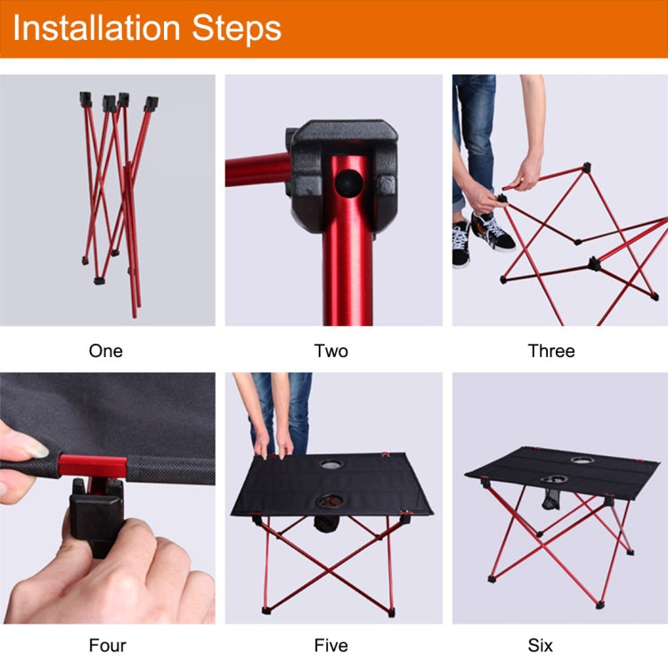 Outdoor Camping Portable Light Folding Table Oxford Cloth Aviation Aluminum Picnic Barbecue Table Reluova