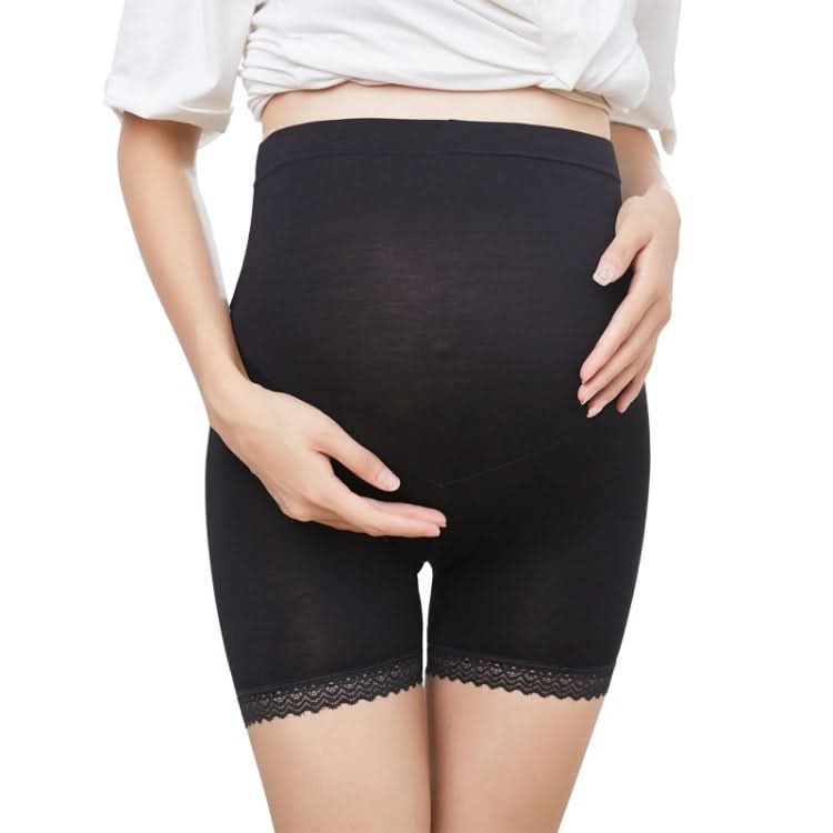 Pregnant Women High-waist Stomach Lift Bottoming Lace Trim Safety Pants Reluova