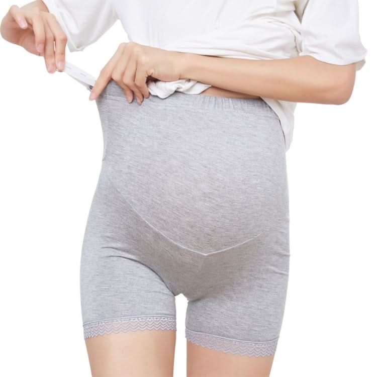 Pregnant Women High-waist Stomach Lift Bottoming Lace Trim Safety Pants