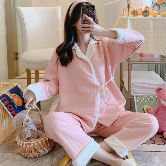 Two-piece Warm Pajamas For Pregnant Women