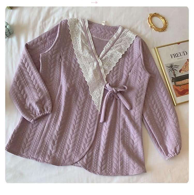 Two-piece Kimono Warm Pajamas For Pregnant Women Reluova