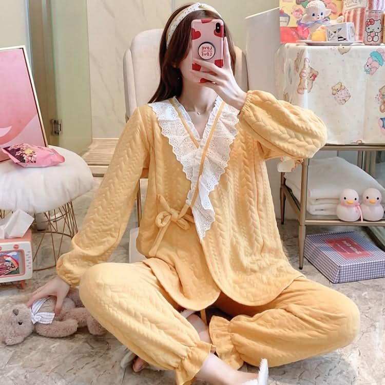 Two-piece Kimono Warm Pajamas For Pregnant Women Reluova