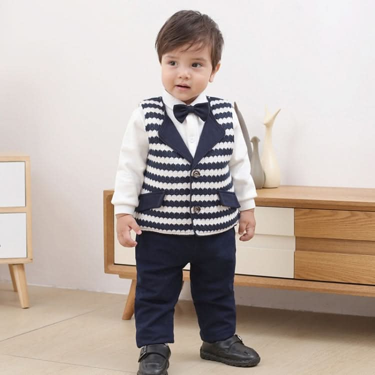 Baby Boy Gentleman Style Shirt Vest Pants Three-piece Set Reluova