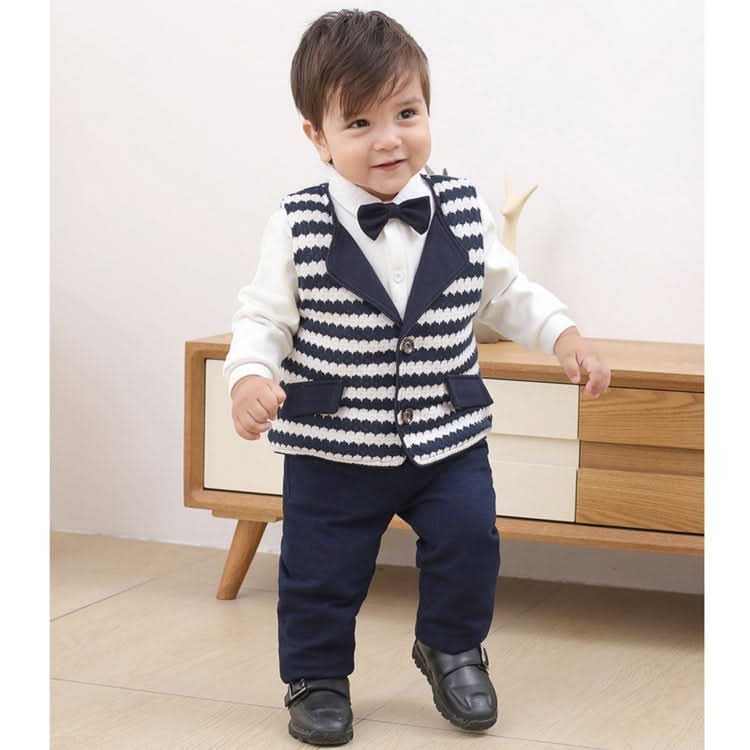 Baby Boy Gentleman Style Shirt Vest Pants Three-piece Set Reluova