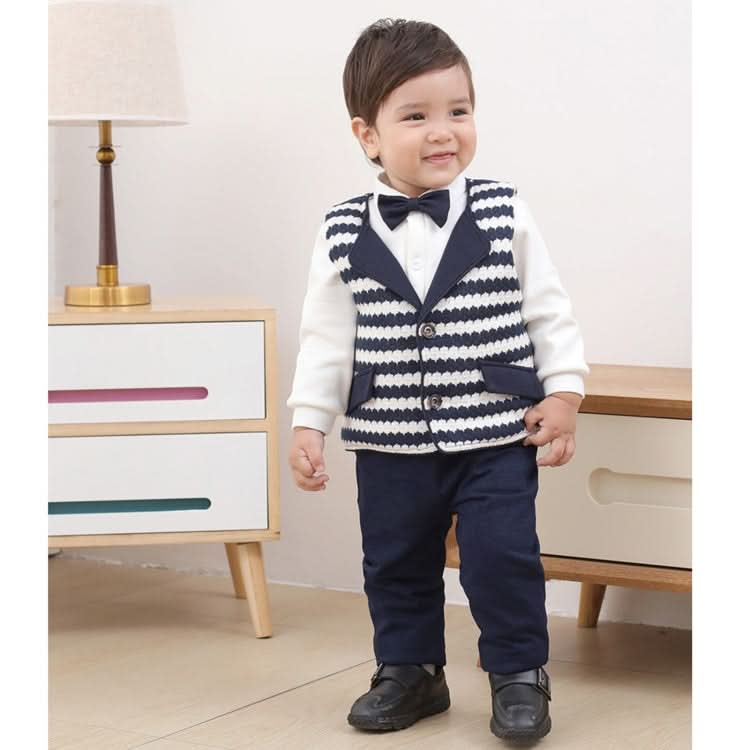 Baby Boy Gentleman Style Shirt Vest Pants Three-piece Set Reluova