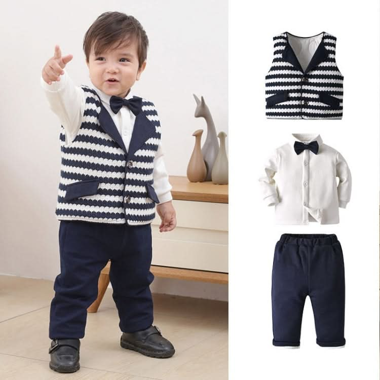 Baby Boy Gentleman Style Shirt Vest Pants Three-piece Set Reluova