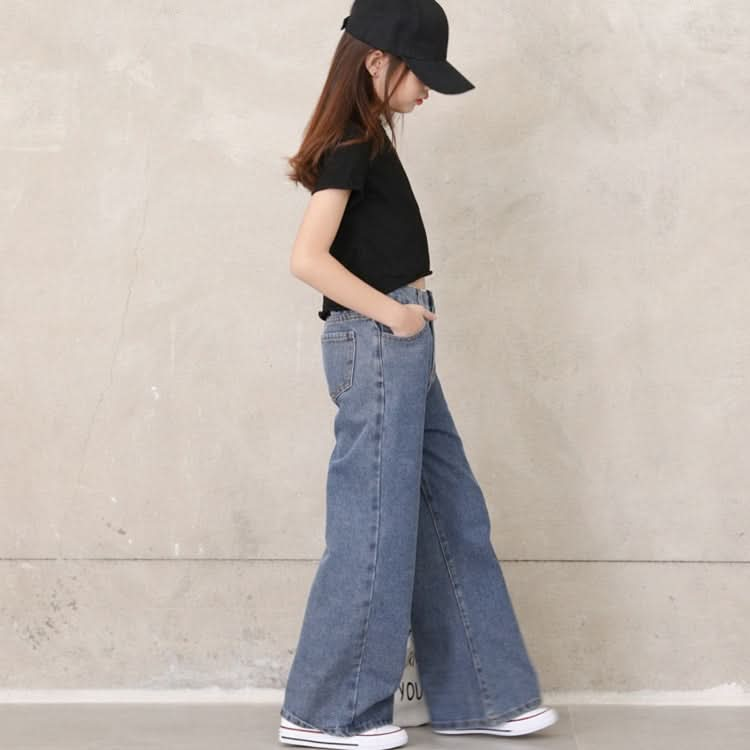 Girl Plus Velvet Loose Broad Leg Sagging Straight Pants Jeans Reluova