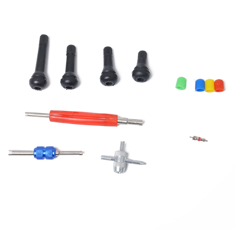 107 in 1 Car TR412 TR413 TR414 TR418 Tire Nozzle Car Tire Valve Caps Valve Core Wrench & 4 in1 Valve Core Screwdriver Replacement Repair Kit